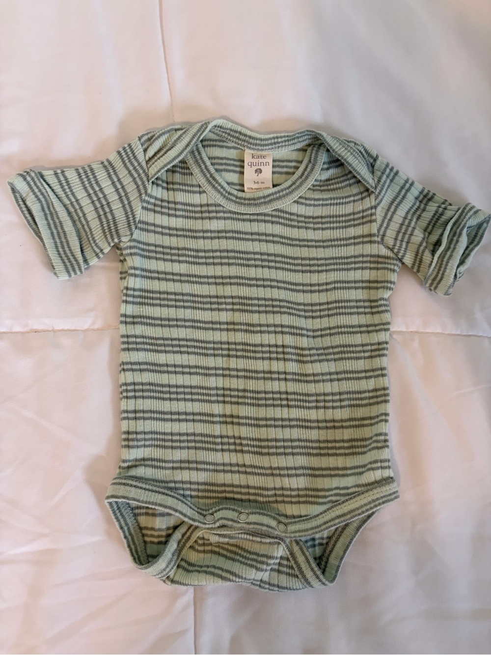 kate quinn Sage and Dark Sage Striped Ribbed One-Piece